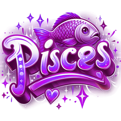 Pisces 3 Purple Zodiac DTF (direct-to-film) Transfer