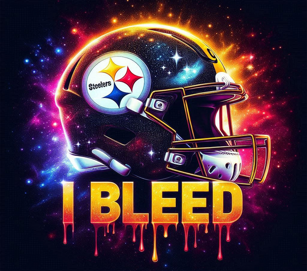 Pittsburgh  I Bleed  Football Helmet With Team Logo UV-DTF 20 oz Skinny Tumbler Wrap)