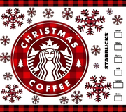 Plaid Christmas Coffee Checklist 20 oz Skinny Tumbler Wrap