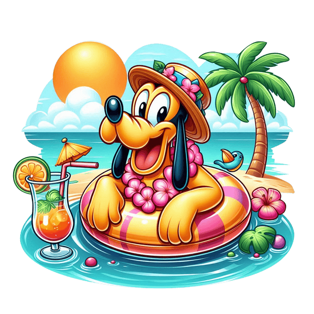 Pluto in Beach DTF (direct-to-film) Transfer