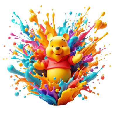 Pooh Color Drip DTF (direct-to-film) Transfer