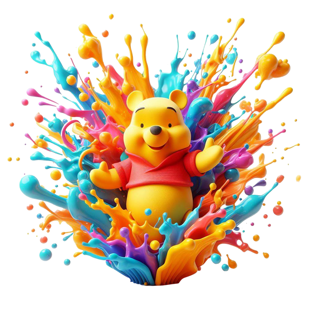 Pooh Color Drip DTF (direct-to-film) Transfer