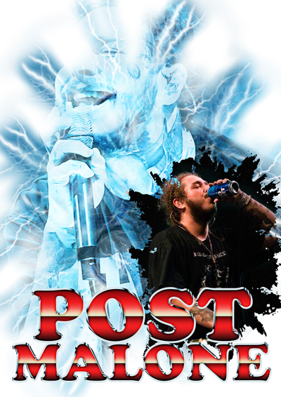 Post Malone Red Font Drinking DTF (direct-to-film)