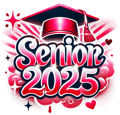 Puffy Red Senior 2025 Airbrushed DTF (direct-to-film) Transfer