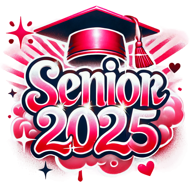 Puffy Red Senior 2025 Airbrushed DTF (direct-to-film) Transfer