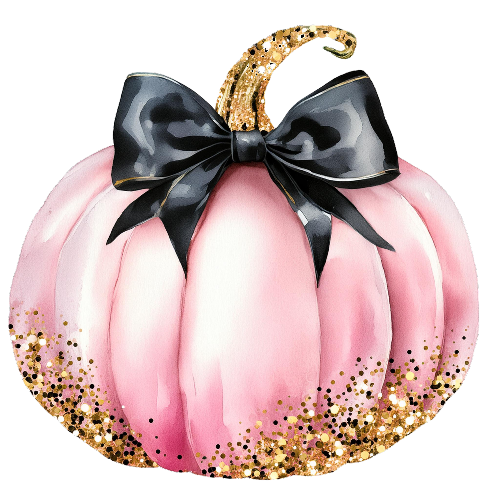 Pumpkin Pink With Gold 4 Halloween DTF (direct-to-film) Transfer (Copy)