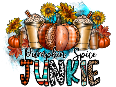 Pumpkin Spice Junkie DTF (direct-to-film) Transfer
