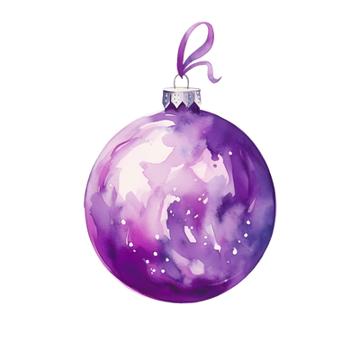 Purple Ball Ornament DTF (direct-to-film) Transfer