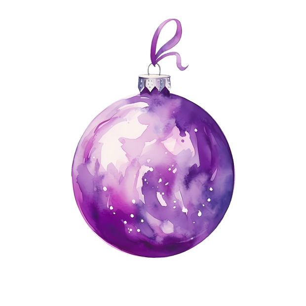 Purple Ball Ornament DTF (direct-to-film) Transfer