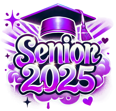 Purple Drip Senior 2025 Airbrushed DTF (direct-to-film) Transfer