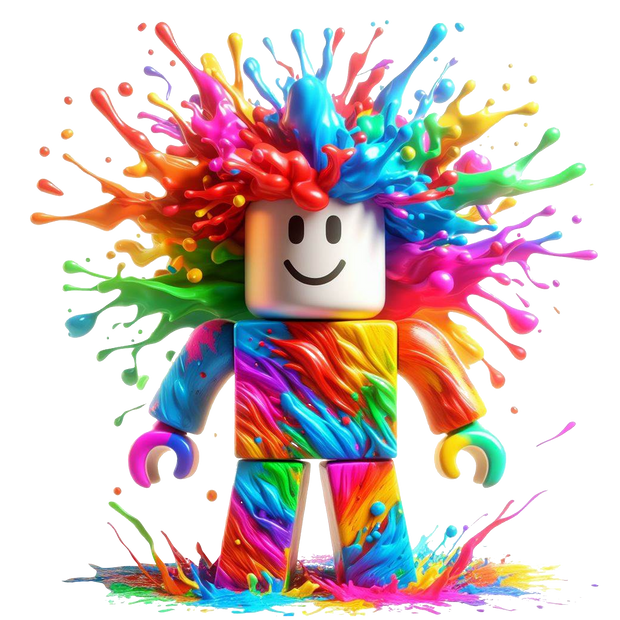 Rainbow Splash Color Drip Roblox DTF (direct-to-film) Transfer