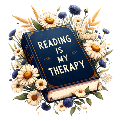 Reading is my Therapy Floral DTF (direct-to-film) Transfer
