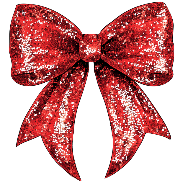 Red Sequin Bow DTF (direct-to-film) Transfer