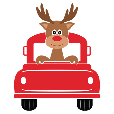 Reindeer Truck Direct to Film DTF Transfer - Twisted Image Transfers