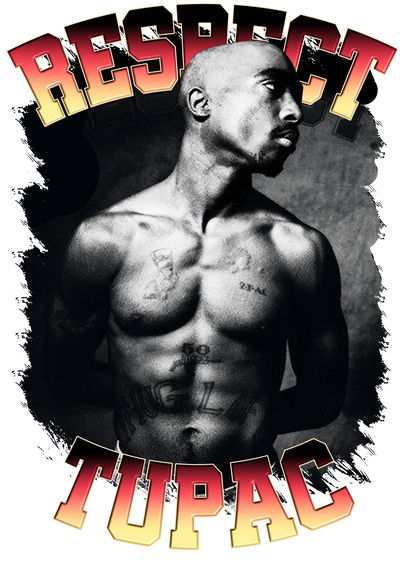 Respect Tupac Looking Away DTF (direct-to-film)