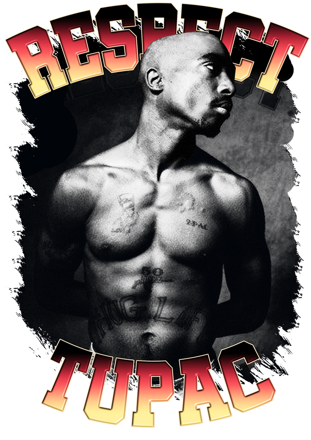 Respect Tupac Looking Away DTF (direct-to-film)