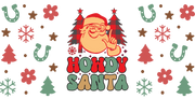 Retro Howdy Santa Winking 16oz UV DTF Libby Cup Wrap