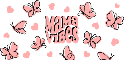 Retro Mama Vibes Pink 16oz UV DTF Libby Wrap