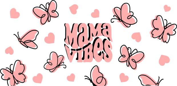 Retro Mama Vibes Pink 16oz UV DTF Libby Wrap