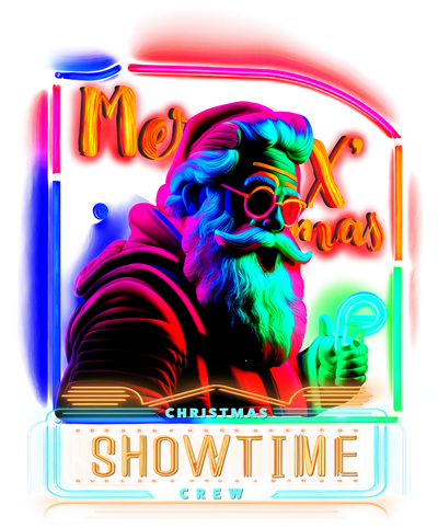 Retro Showtime Santa DTF (direct-to-film) Transfer