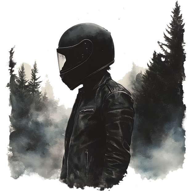 Rider in Black Smokey Background DTF (direct-to-film) Transfer