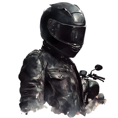 Rider in all Black DTF (direct-to-film) Transfer