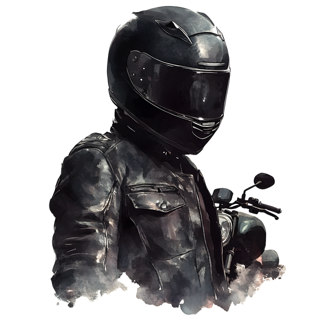 Rider in all Black DTF (direct-to-film) Transfer