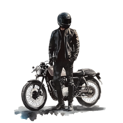 Rider with Motor Bike DTF (direct-to-film) Transfer