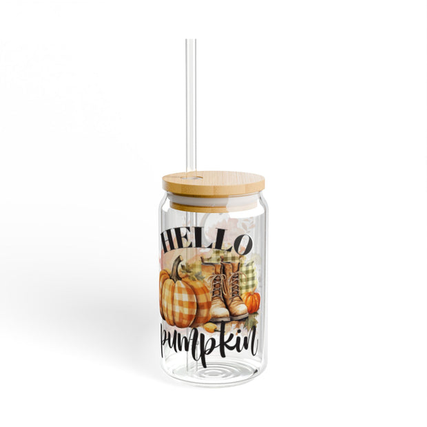 Hello Plaid Pumpkin 16oz UV DTF Libby Cup Wrap