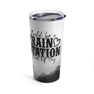 Could Be A Train Station Kind Of Day In Black And White UV-DTF 20 oz Skinny Tumbler Wrap