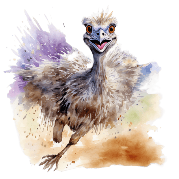 Running Emu Color Drip DTF (direct-to-film) Transfer