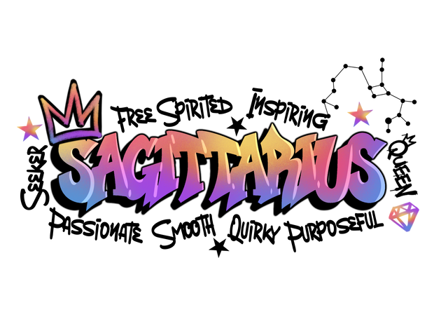 Sagittarius Graffiti Zodiac DTF (direct-to-film) Transfer