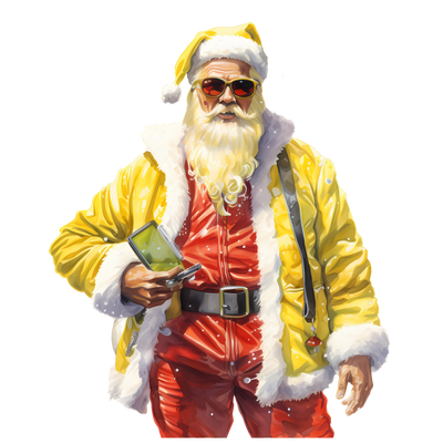 Santa With Yellow Coat DTF (direct-to-film) Transfer