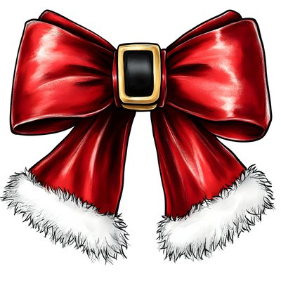 Santa's Belt in a Bow DTF (direct-to-film) Transfer