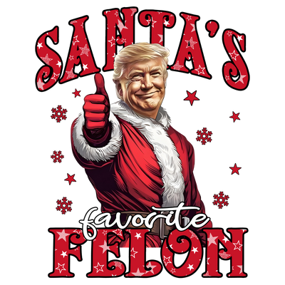 Santa's Fav Felon Trump DTF (direct-to-film) Transfer