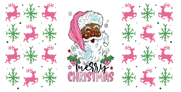 Santa Christmas-Retro Christmas 16oz UV DTF Libby Cup Wrap