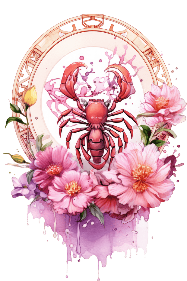 Scorpio Floral Color Drip Zodiac DTF (direct-to-film) Transfer ...