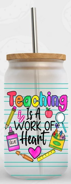 Teachers Love Fall UV DTF Wrap Bundle for 16oz Libby Glass