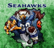 Seattle Seahawks With Animated Football Player UV-DTF 20 oz Skinny Tumbler Wrap