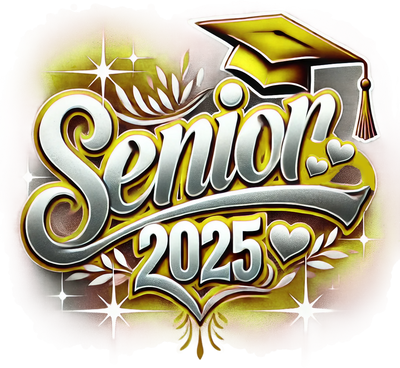 Senior 2025 Airbrushed Gold(1) DTF (direct-to-film) Transfer