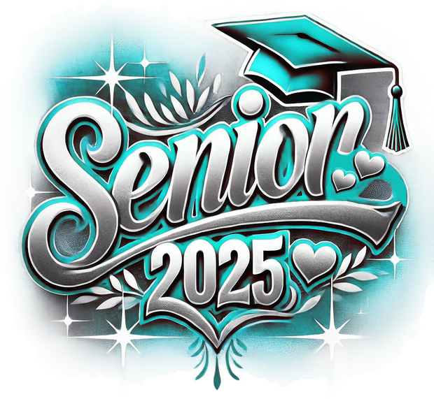 Senior 2025 Airbrushed Mint DTF (direct-to-film) Transfer