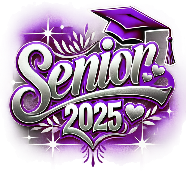 Senior 2025 Airbrushed Purple(1) DTF (direct-to-film) Transfer