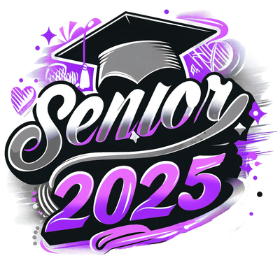 Senior 2025 Airbrushed Purple and Gray 2 DTF (direct-to-film) Transfer