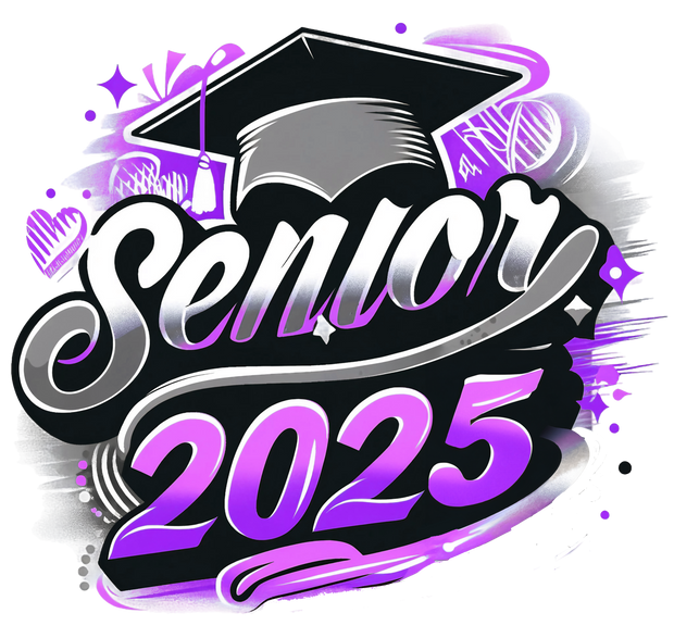 Senior 2025 Airbrushed Purple and Gray 2 DTF (direct-to-film) Transfer