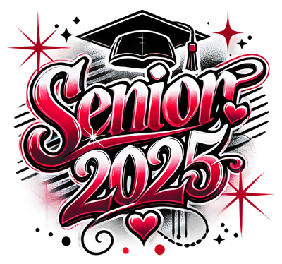 Senior 2025 Airbrushed Red(1) DTF (direct-to-film) Transfer