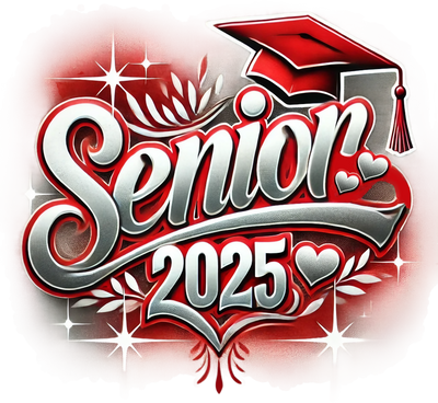 Senior 2025 Airbrushed Red DTF (direct-to-film) Transfer