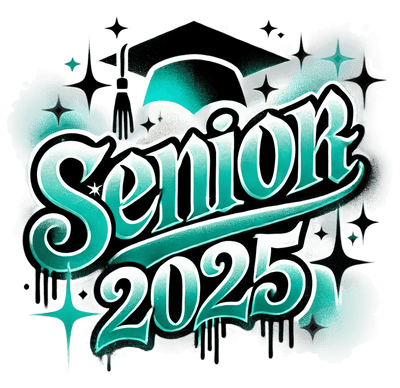 Senior Airbrushed Teal DTF (direct-to-film) Transfer