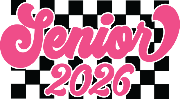 Senior in Pink 2026 Checkered DTF (direct-to-film) Transfer