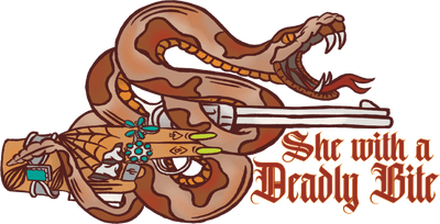 She With a Deadly Bite Snake and Gun DTF (direct-to-film) Transfer