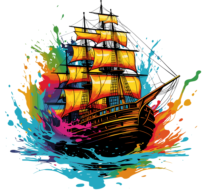 Drip Ship Ship Color Drip DTF (direct-to-film) Transfer – Twisted Image Transfers